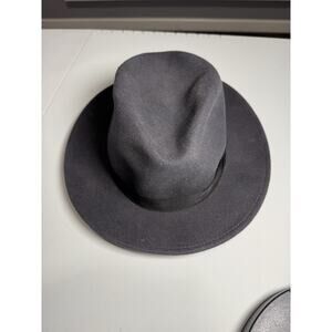 Bollman Natural 100% Wool Fedora Hat Gray Large Made in USA Classic Style